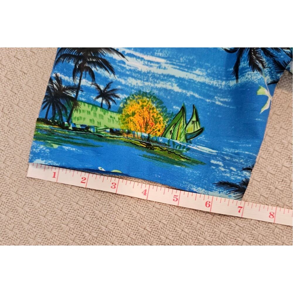 HAWAIIN LUAU | Shirt Short Sleeve Mens Resort Vacation Surfing Cabanacore VTG - Picture 10 of 12